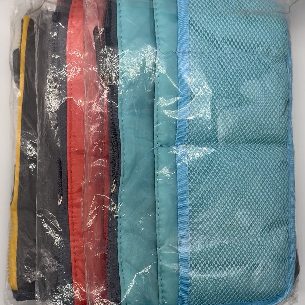 Blue, Red, and Black Travel Organizers Zipper Pockets Cosmetics Bags